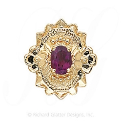 GS311 AMY - 14 Karat Gold Amethyst Slide 